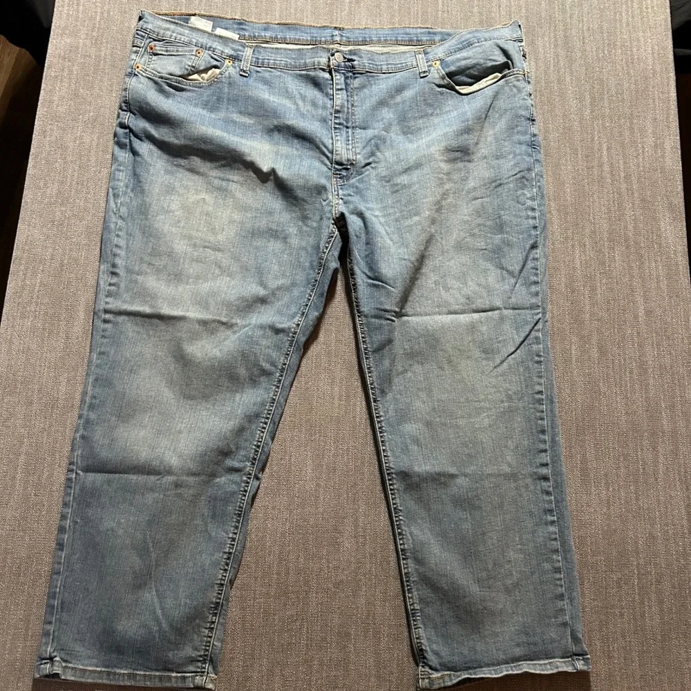Levis 541 Athletic Taper Mens 52x30 Blue Medium Wash Stretch Denim Jeans